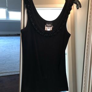 D&G jeweled black tank top